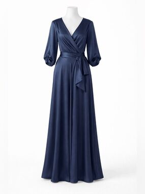 Adrianna Papell Elegant Navy Jumpsuit with Bow Accent